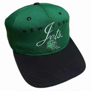 Vintage 1990s New York Jets NFL Drew Pearson Twill Snapback Hat